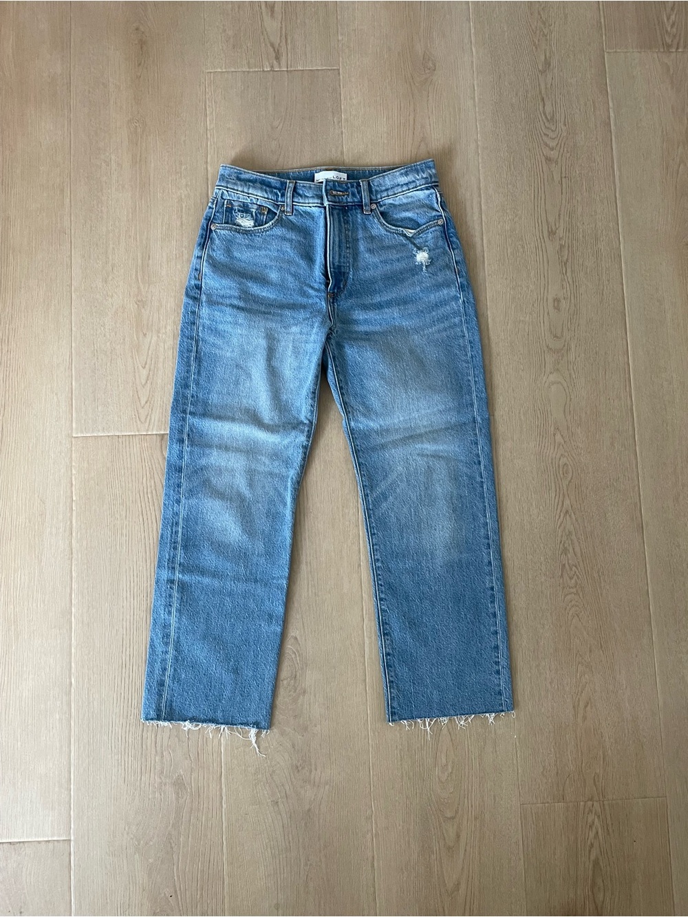 LOFT high rise straight leg jeans